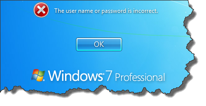 password incorrect windows user name username reset disc repair lost system screen error
